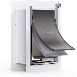 Baboni 3-Flap Pet Door Wall Steel Frame Telescoping Tunnel Aluminum Lock Medium